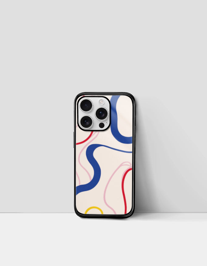 Ribbon Flow | Premium Glossy Protective iPhone Glass Case