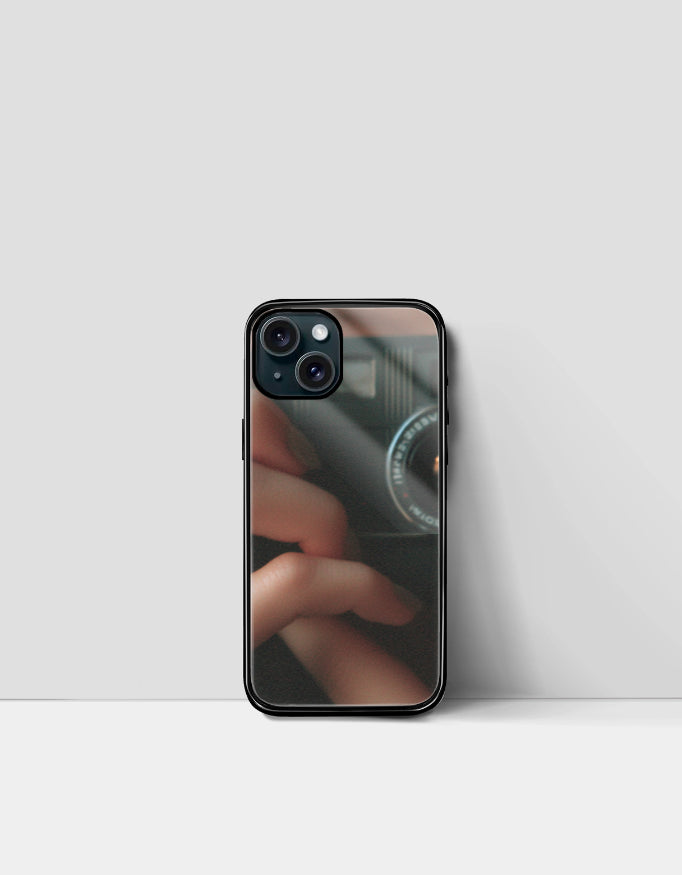 Lens Grip Shadow | Premium Glossy Protective iPhone Glass Case