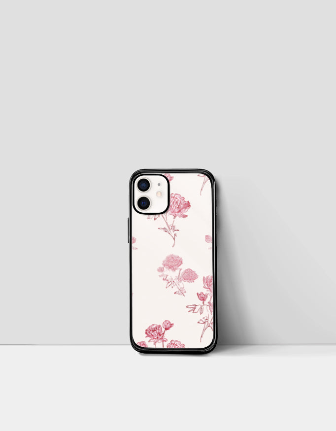 Blush Bloom | Premium Glossy Protective iPhone Glass Case