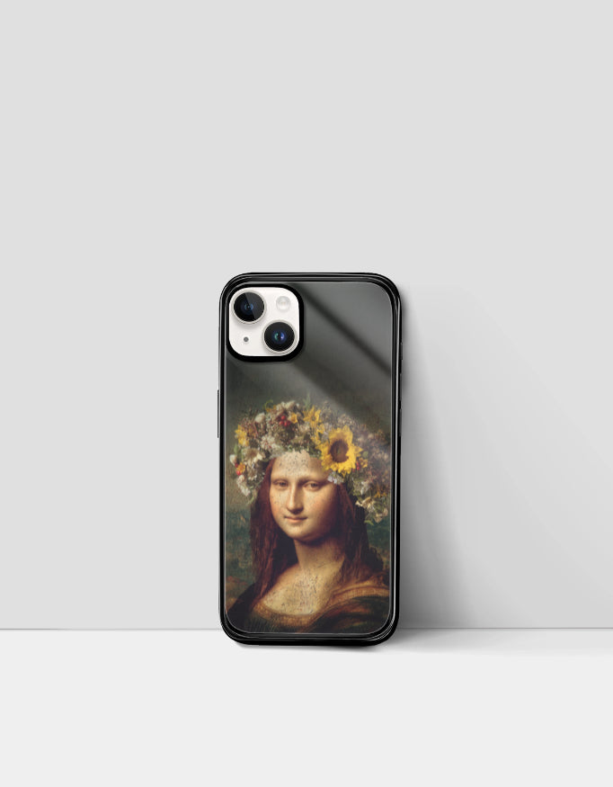 Floral Mona | Premium Glossy Protective iPhone Glass Case