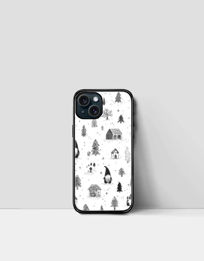 Monochrome December | Premium Glossy Protective iPhone Glass Case