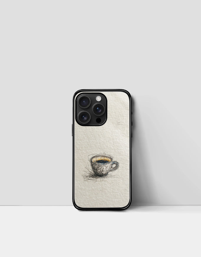 Doodle Brew Cup | Premium Glossy Protective iPhone Glass Case