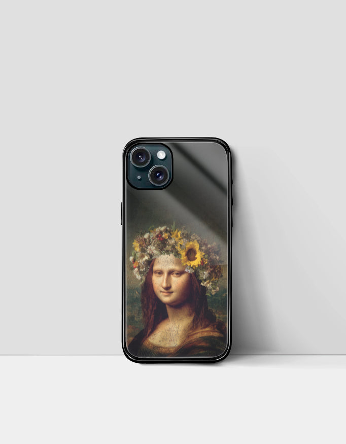 Floral Mona | Premium Glossy Protective iPhone Glass Case