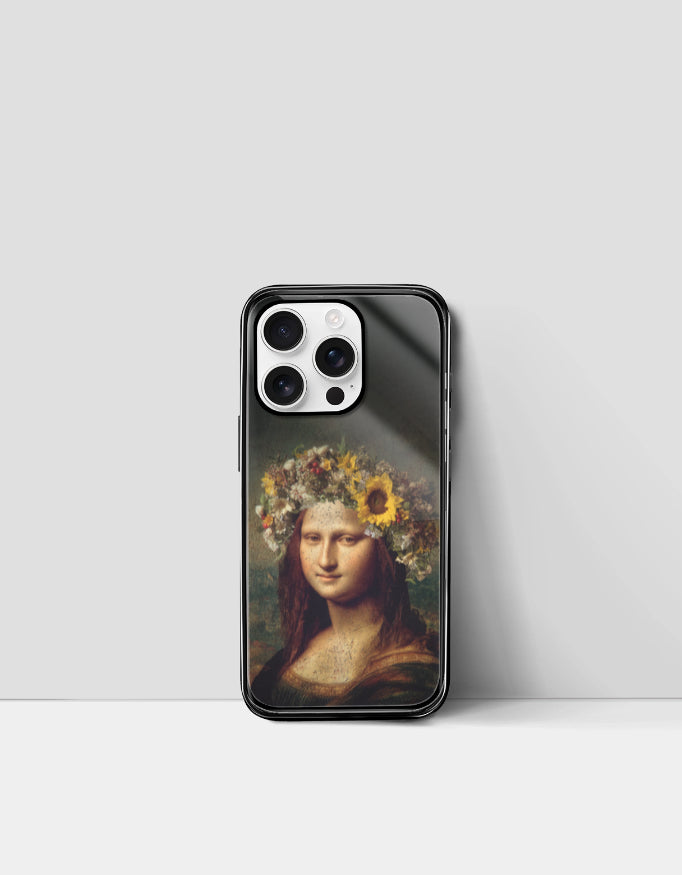 Floral Mona | Premium Glossy Protective iPhone Glass Case