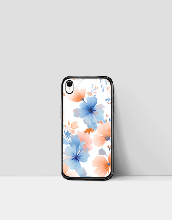 Blue Blossom | Premium Glossy Protective iPhone Glass Case