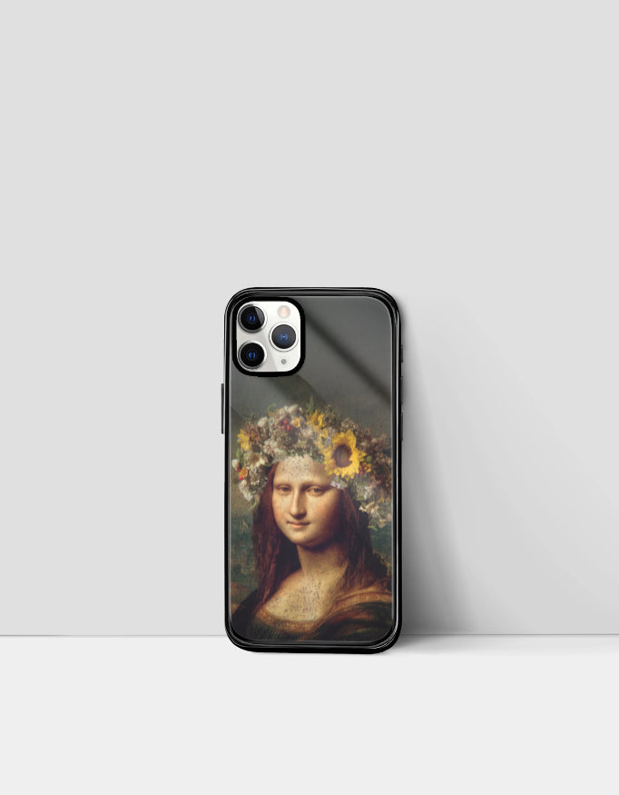 Floral Mona | Premium Glossy Protective iPhone Glass Case