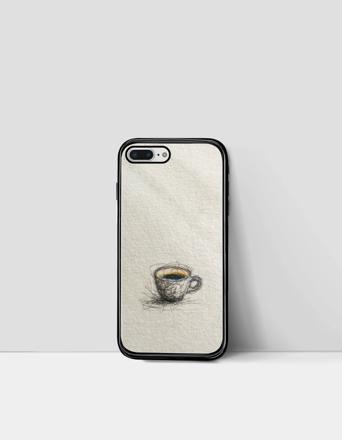 Doodle Brew Cup | Premium Glossy Protective iPhone Glass Case