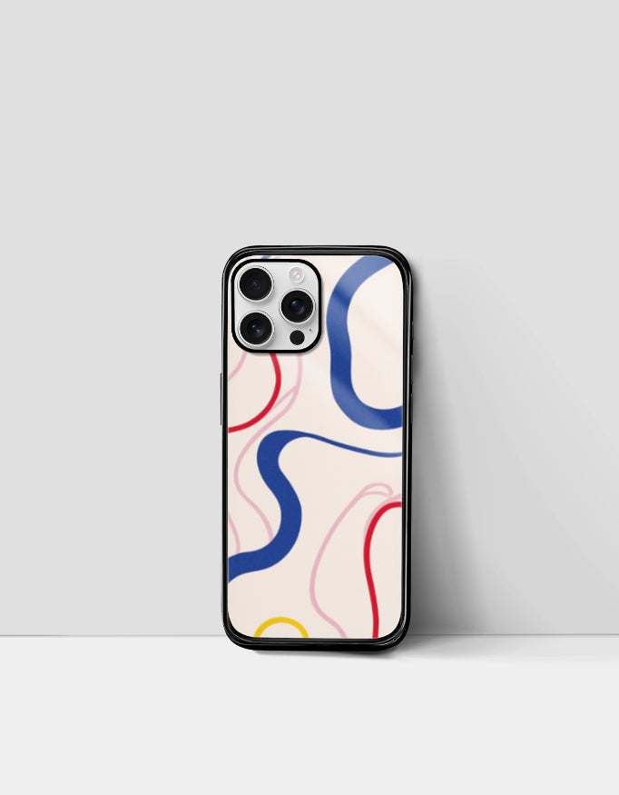 Ribbon Flow | Premium Glossy Protective iPhone Glass Case